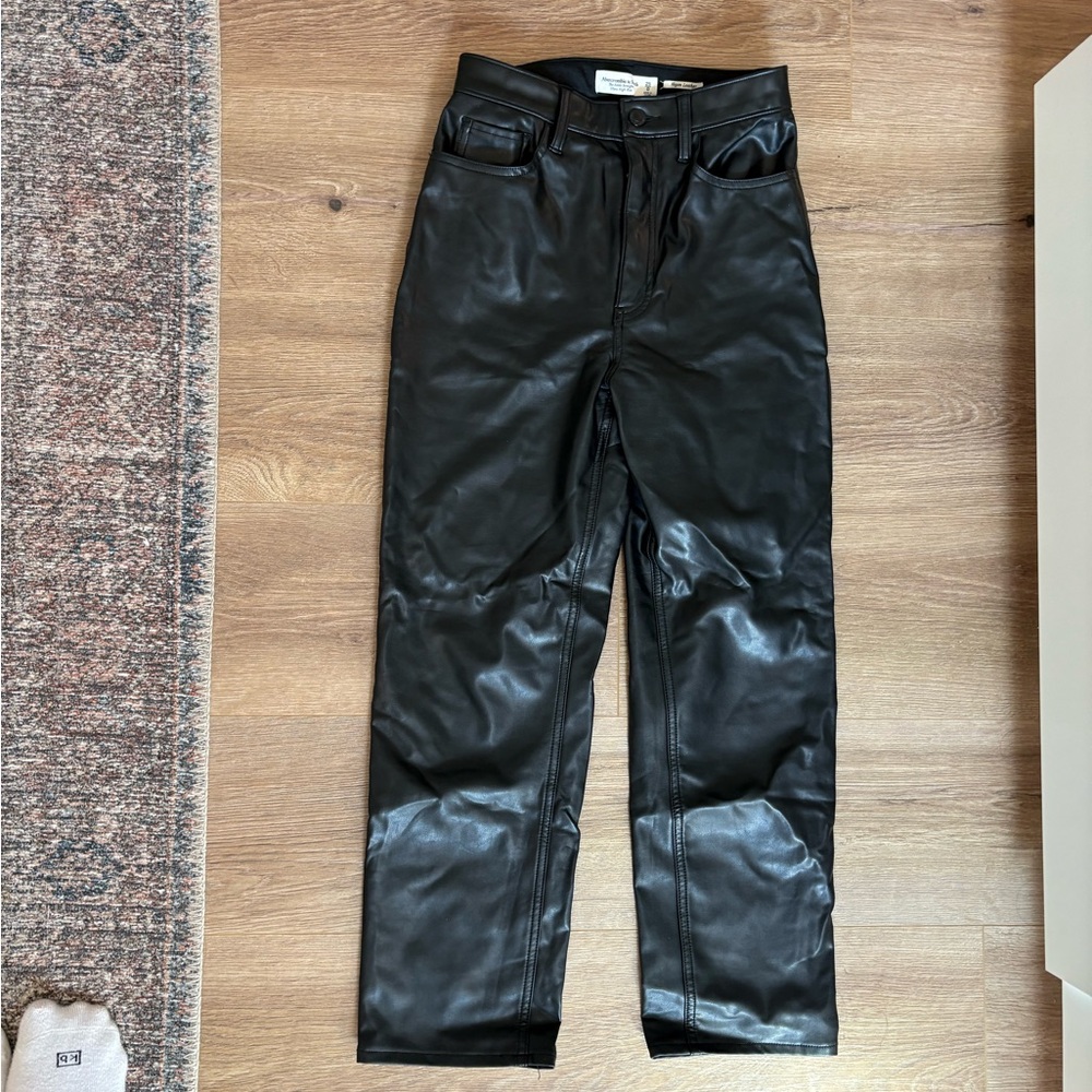 Abercrombie & Fitch Black Vegan Leather Pants